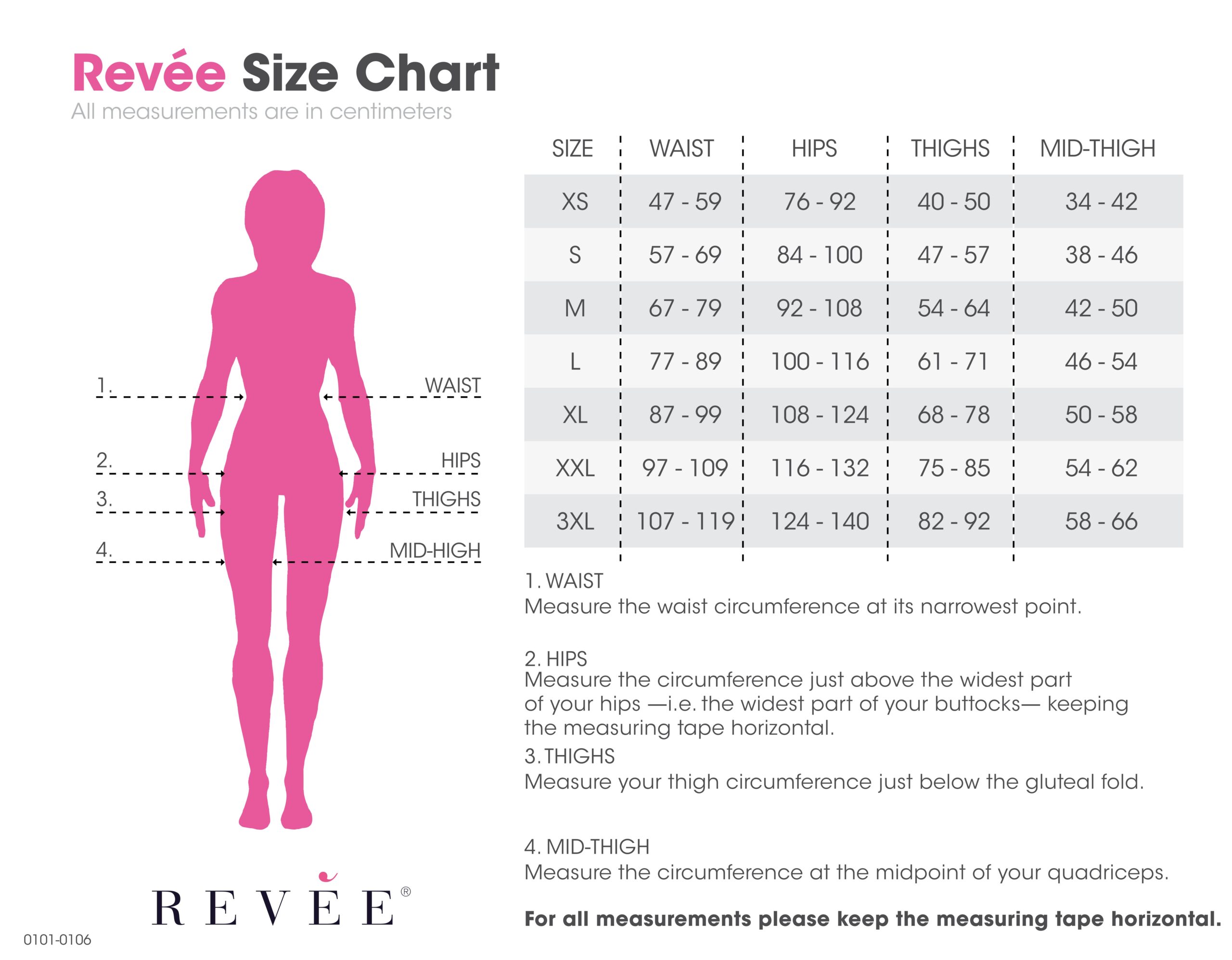 Size ChartMedical Compression Garment After Liposuction From Under Bust to Full Leg