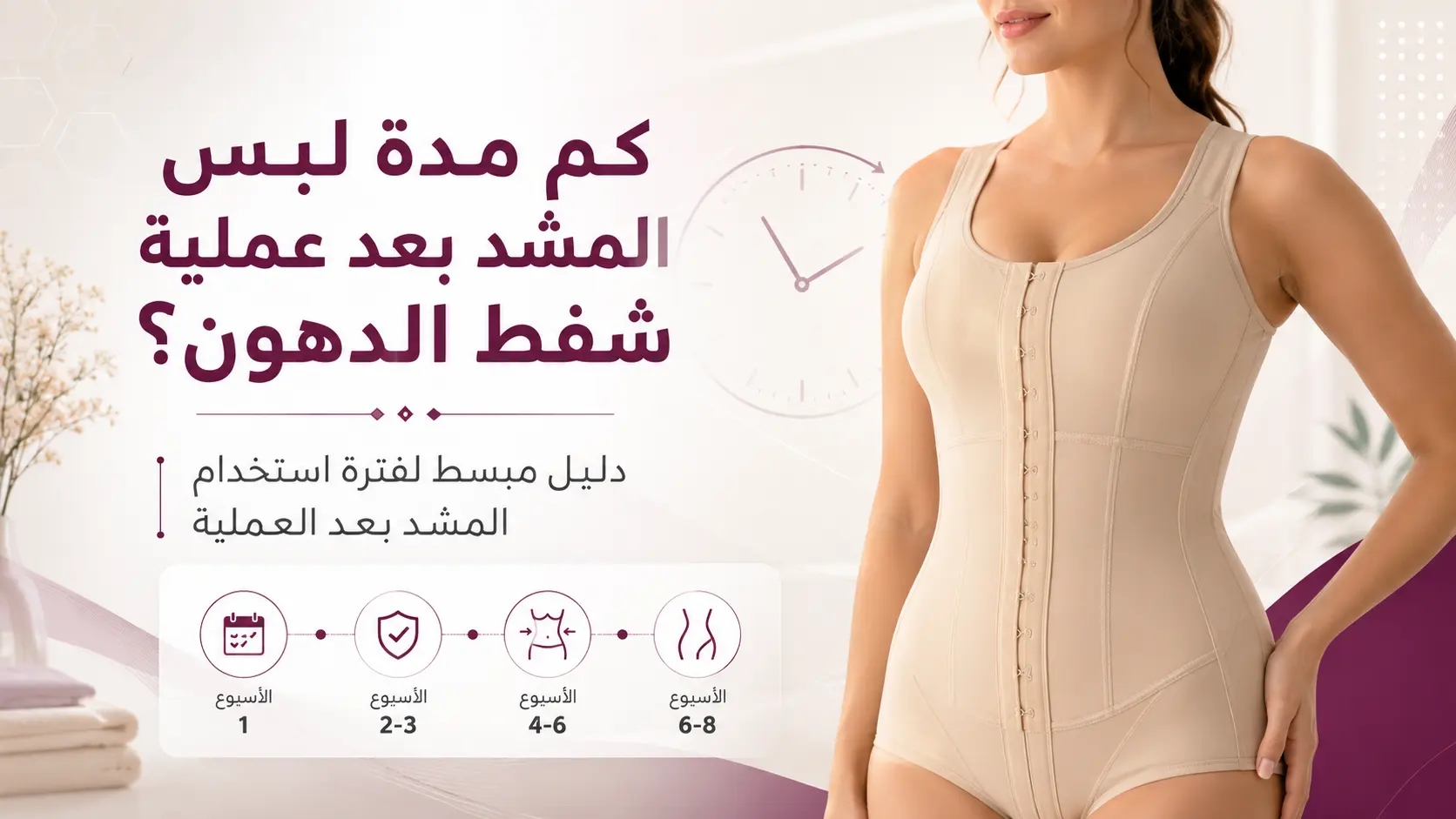 كم مدة لبس المشد بعد عملية شفط الدهون؟