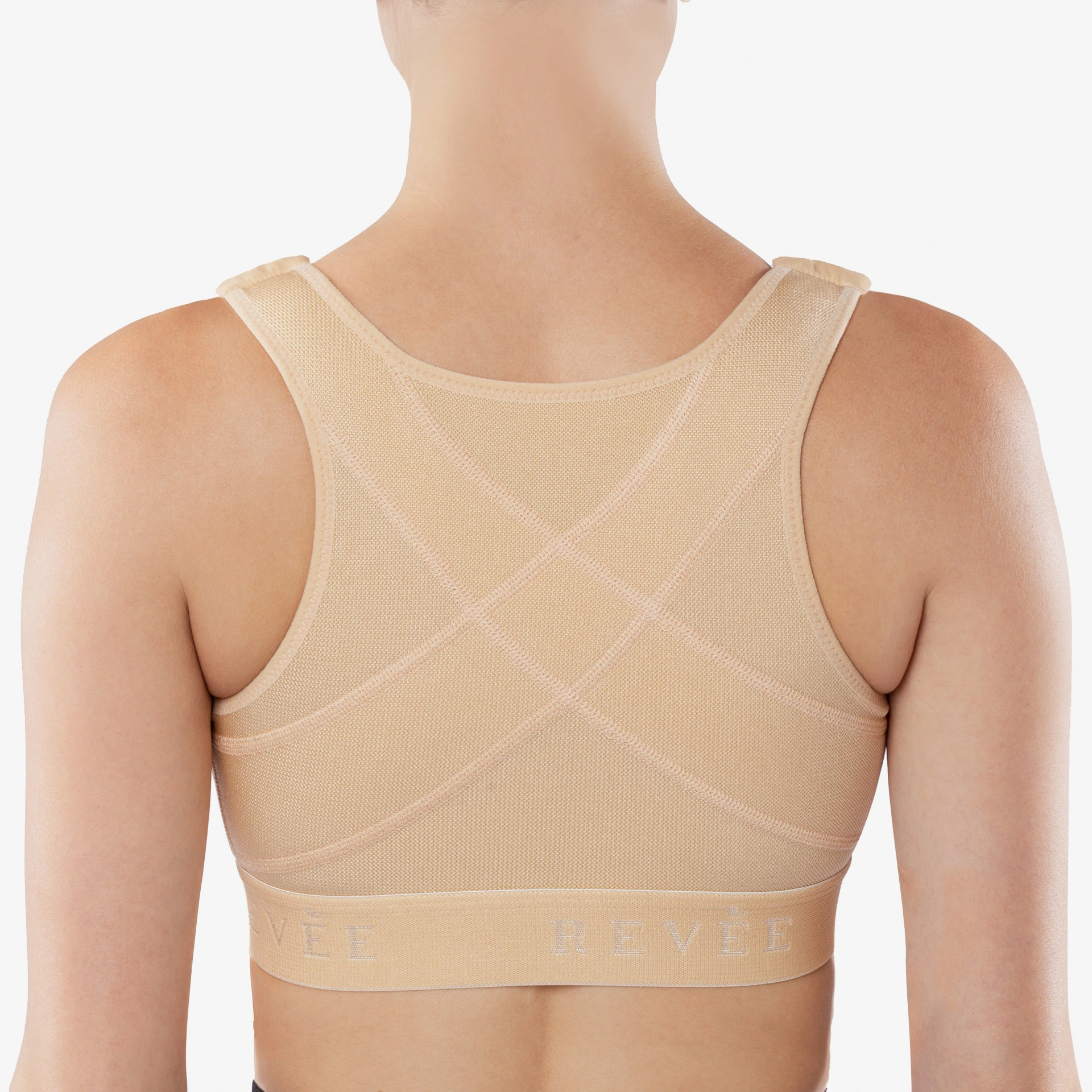 مشد طبي ضاغط من ريفي بعد عمليات الصدر - لعمليات التكبير وتصغير الثدي (سحاب)