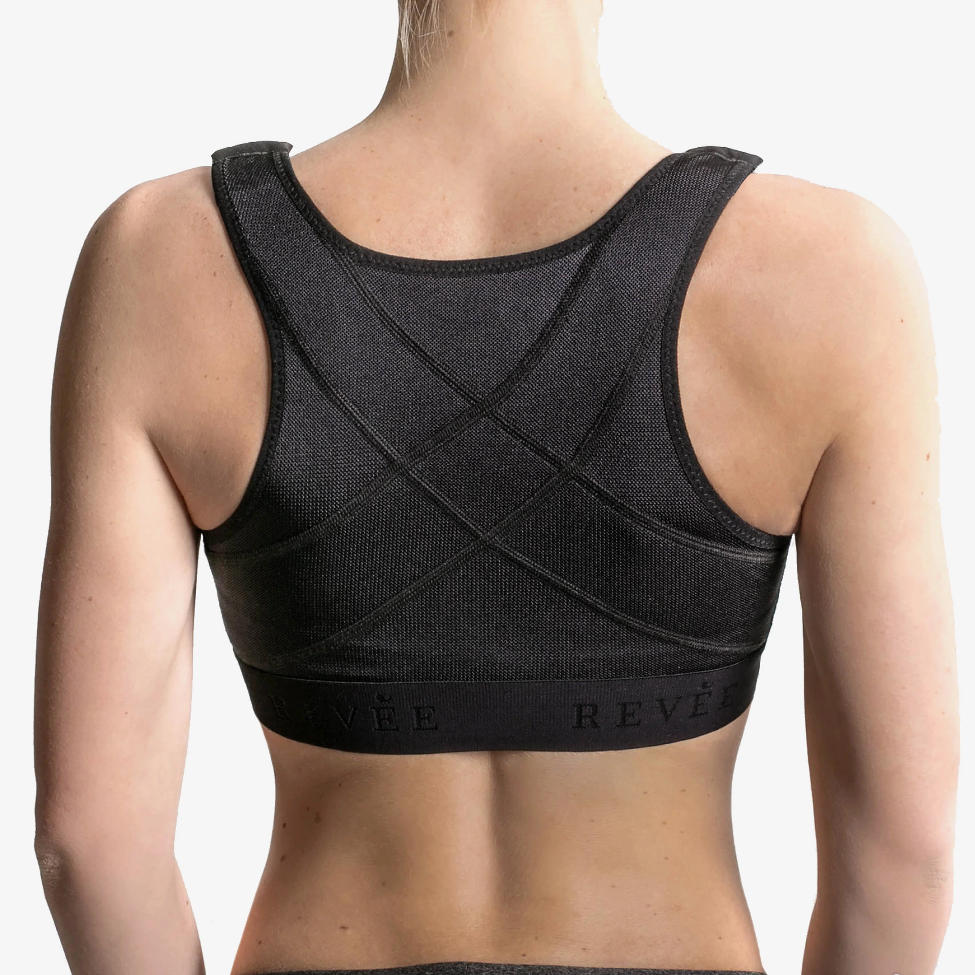 مشد طبي ضاغط من ريفي بعد عمليات الصدر - لعمليات التكبير وتصغير الثدي (سحاب)